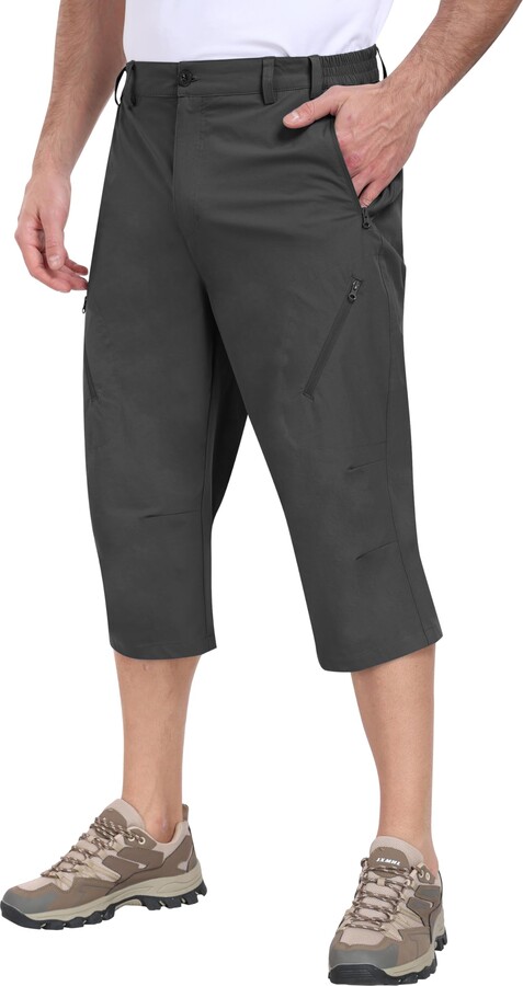 Capri Blue OHOO Men's 3/4 Slim Fit Yoga Running Pants (80