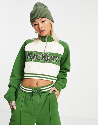 Kickers cropped varsity style funnel neck sweatshirt (part of a set) -  ShopStyle Jumpers & Hoodies