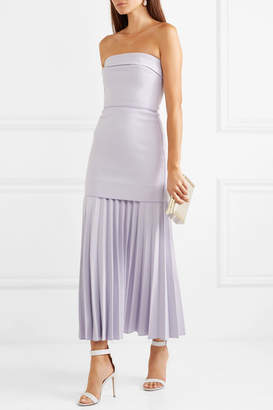 Dion Lee Strapless Pleated Crepe Maxi Dress - Lilac