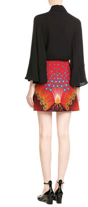 Valentino Volcano Mini Skirt with Virgin Wool and Silk