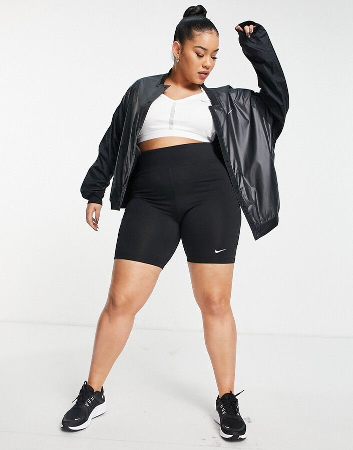 Nike Running Plus Essential swoosh jacket in wet look black ShopStyle