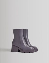 Thumbnail for your product : Bershka heeled ankle gumboots with square toe in lilac