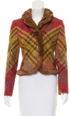 Valentino Fur-Trimmed Wool Jacket