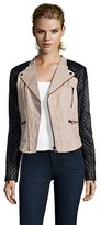 Thumbnail for your product : Walter khaki and black cotton and vegan leather ' Jessica' jacket