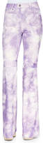 Thumbnail for your product : Michael Kors Collection Tie-Dye Leather Bell-Bottom Pants, Wisteria