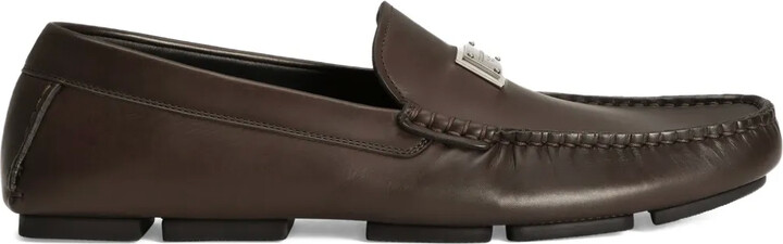 Dolce & Gabbana Logo-Plaque Leather Loafers