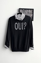 Thumbnail for your product : Halogen 'Oui' Zip Back Crewneck Sweater (Regular & Petite)