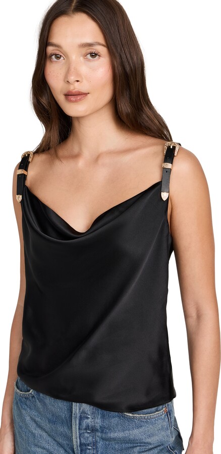 L'Agence Lux Buckle Strap Cowl Tank