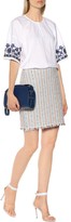 Thumbnail for your product : Tory Burch Hollis linen and cotton-blend skirt