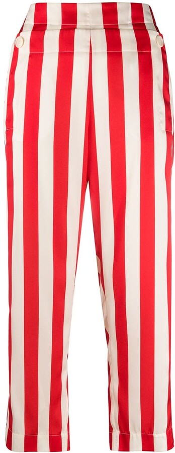 red and white striped pants