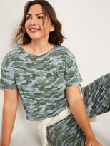Thumbnail for your product : Old Navy Sunday Sleep Ultra-Soft Loose Camo Logo Crop T-Shirt for Women