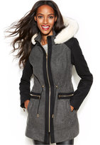Thumbnail for your product : Laundry by Shelli Segal Hooded Faux-Fur-Trim Walker Coat