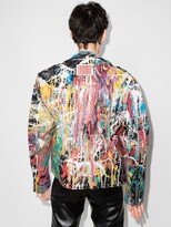 Thumbnail for your product : Charles Jeffrey Loverboy Dispatch Painters Leather Biker Jacket