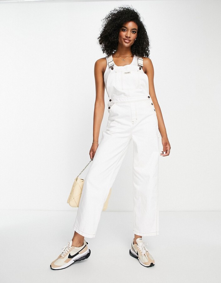 Topshop denim dungaree in off - ShopStyle Jumpsuits & Rompers