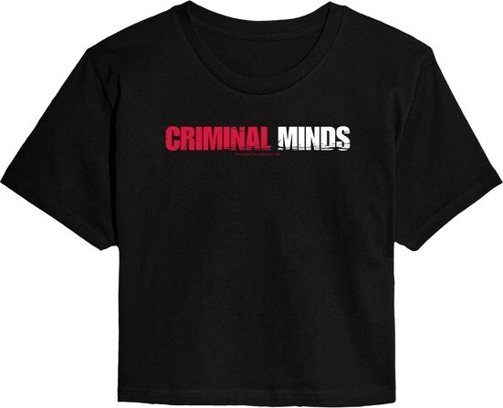 Criminal Minds Women'sCriminalMindsLargeLogoCroppedGraphicT-Shirt-Black-Medium