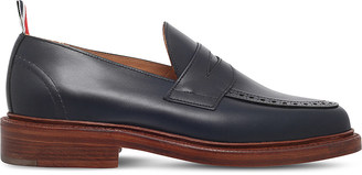 Thom Browne Grosgrain-trim leather penny loafers