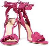 Thumbnail for your product : Schutz Ruffled Suede And Nubuck Sandals