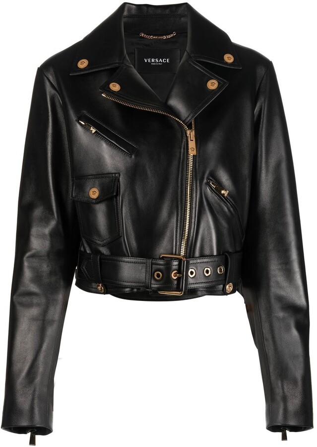 Versace Medusa leather jacket - ShopStyle