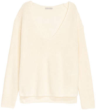 H&M Knit Wool-blend Sweater - White