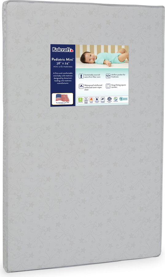Kolcraft Portable Mini Crib Mattress, 38x24 White