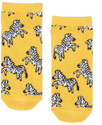 Dotti Mustard Zebra Ankle Sock