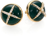 Thumbnail for your product : Elizabeth and James Northern Star Green Agate & Pavé White Topaz Stud Earrings