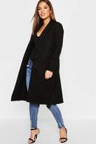 Thumbnail for your product : boohoo Petite Shawl Collar Belted Coat