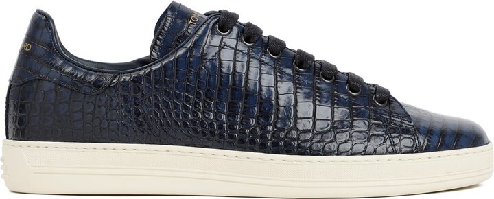 Tom Ford Crocodile Calf Leather Sneakers Shoes - ShopStyle