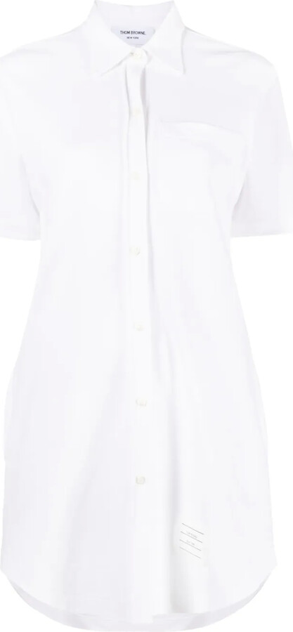 Thom Browne Sequin-Detail Cotton Shirt Dress