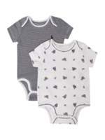 Thumbnail for your product : Polo Ralph Lauren Boys 2 pack teddy print & stripe bodysuit