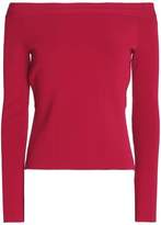 Thumbnail for your product : Oscar de la Renta Off-The-Shoulder Cutout Knitted Virgin Wool Top