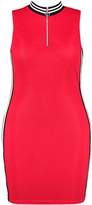 Thumbnail for your product : boohoo NEW Womens Plus Nina Sports Zip Front Bodycon Dress in