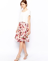 Thumbnail for your product : ASOS Midi Skirt In Floral Rose Print