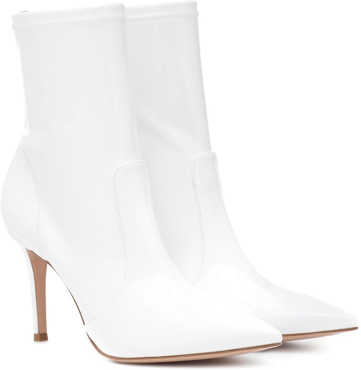white vinyl booties