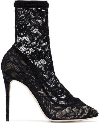 Dolce & Gabbana 105 Lace Ankle Boots