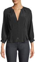 Thumbnail for your product : Joie Bitina V-Neck Button-Front Silk Top