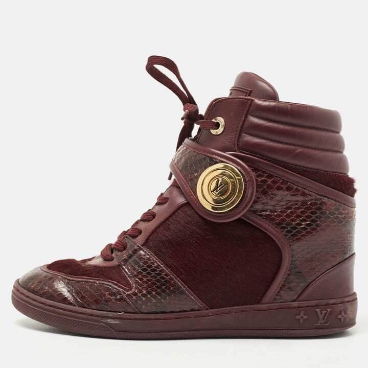 Louis Vuitton Leather Wedge Sneakers - ShopStyle