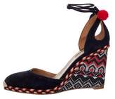 Thumbnail for your product : Aquazzura Palm Beach Wedge Pumps Navy Palm Beach Wedge Pumps
