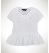 Thumbnail for your product : Ralph Lauren Childrenswear Girls' 7-16 Peplum Ruffle Tee