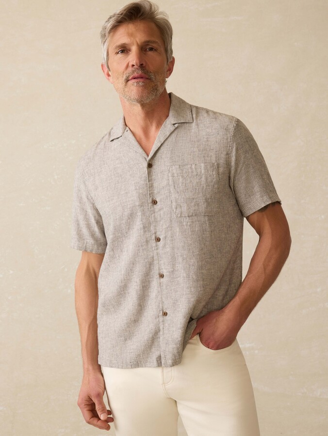 Faherty Short-Sleeve Breeze Camp Shirt