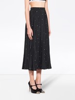 Thumbnail for your product : Miu Miu Embroidered Crepe De Chine Skirt