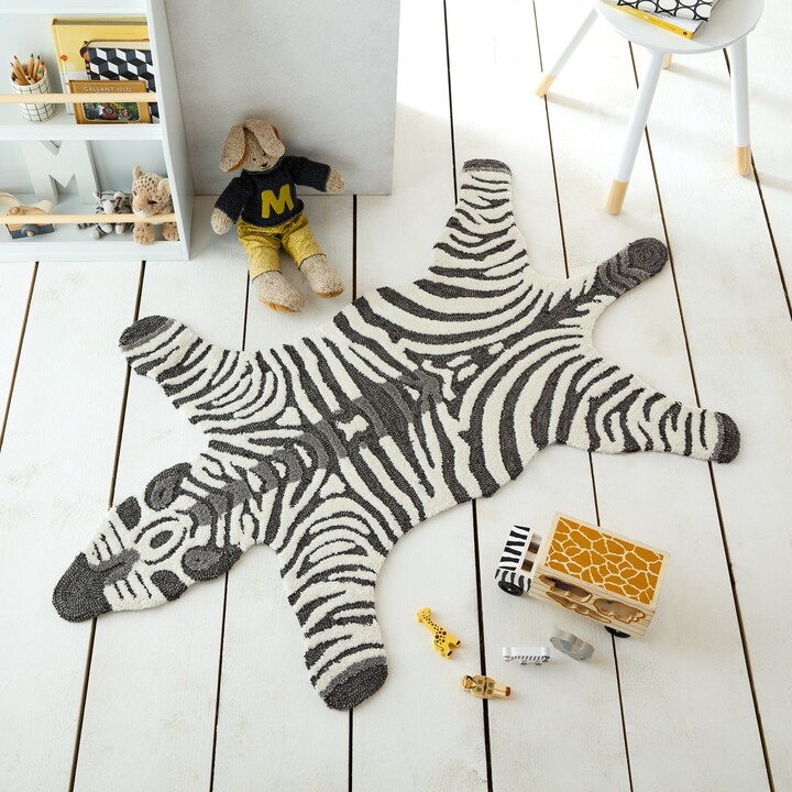 Dunelm Exclusive Zoe the Zebra 90cm x 150cm Rug Black and White ShopStyle