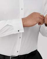 Thumbnail for your product : ASOS DESIGN Plus regular fit white shirt with wing collar & stud buttons