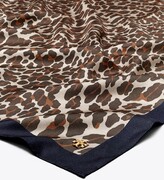 Thumbnail for your product : Tory Burch Reva Leopard Double-Sided Silk Square Scarf | Reva Tory Navy | OS