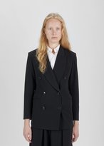 Thumbnail for your product : Dusan Dušan Gabardine Double Breasted Blazer Black Size: Small