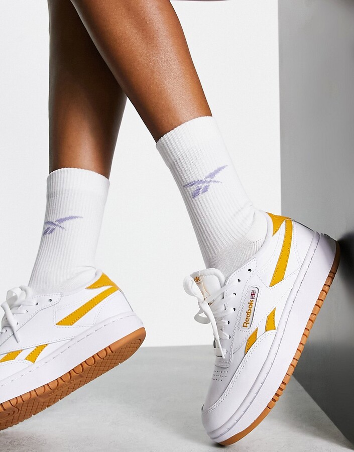 Reebok Club C Double sneakers in chalk and ochre - ShopStyle
