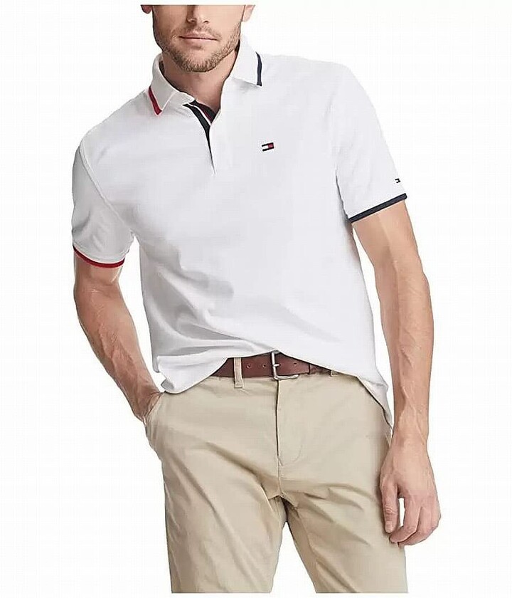 Details about   Tommy Hilfiger Mens Designer Stretch Polo TH Flex Slim Fit Polo White M or XL