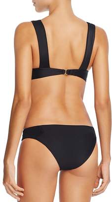 Tori Praver Solid Sofia Smocked Bikini Top