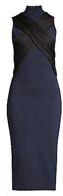 Herve Leger Women's Sleeveless Turtleneck Knit Midi Dress