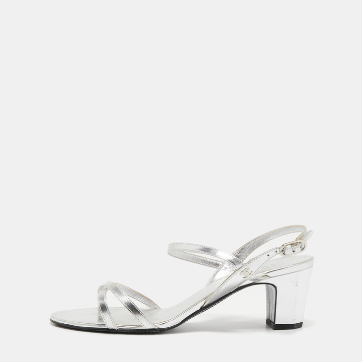Chanel Women's Silver Sandals | ShopStyle